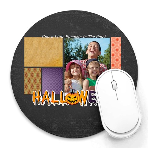 Halloween By Joely 8 x8  Round Mousepad - 1