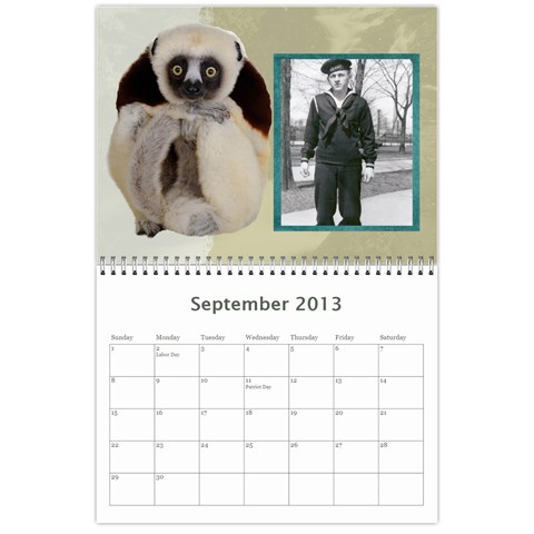 Animal Calendar By Maryanne Sep 2013