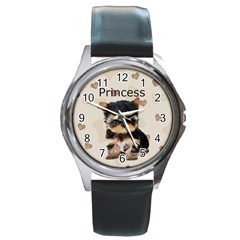 yorkie watch - Round Metal Watch
