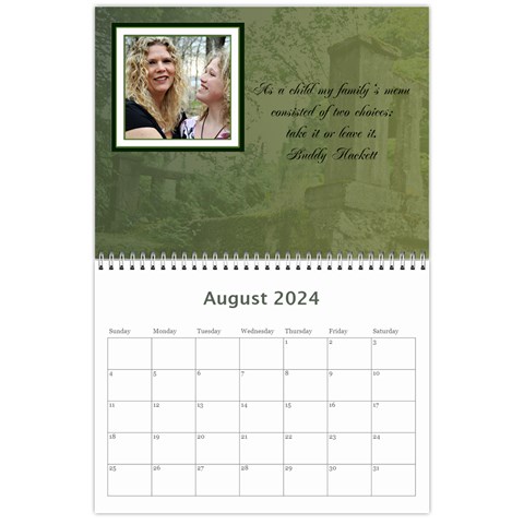 Family Calendar By Patricia W Aug 2024