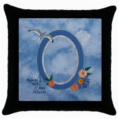 Reach for the Stars Throw Pillow Case - Throw Pillow Case (Black)