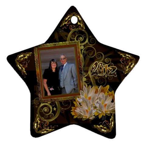 Star Vertical Gold Black Ornament By Ellan Front