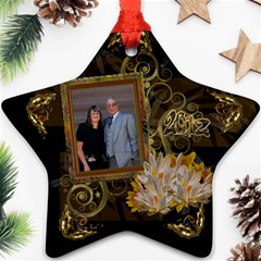 Star vertical gold black ornament - Ornament (Star)