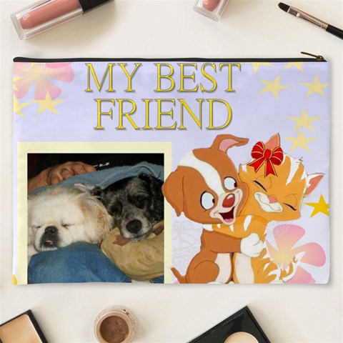 My Best Friend Cosmetic Bag (xxxl) By Kim Blair Back