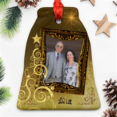 Gold Christmas Bell Ornament - Ornament (Bell) Gold Christmas Bell Ornament - Ornament (Bell)