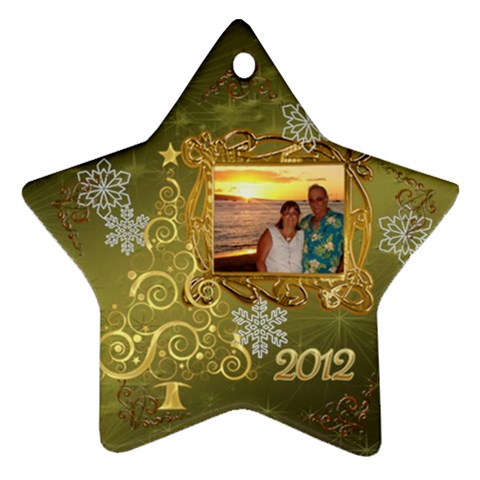 Gold 2023 Star Christmas Ornament By Ellan Front