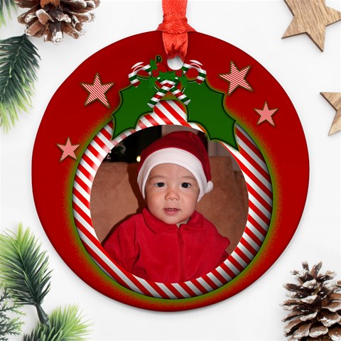 Red Candy Christmas Ornament By Deborah Front
