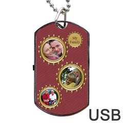 My Family  Dog Tag Usb Flash (2 Sided)