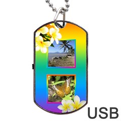 Tropical Dog Tag Usb Flash