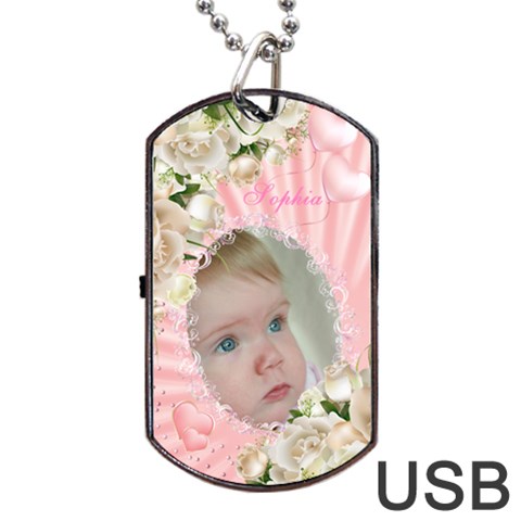 Baby Girl Dog Tag Usb Flash By Deborah Front