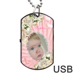 Baby Girl Dog Tag USB Flash - Dog Tag USB Flash (One Side)