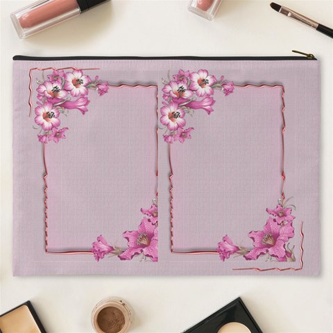 Pink Flower Cosmetic Bag (xxxl) By Deborah Back