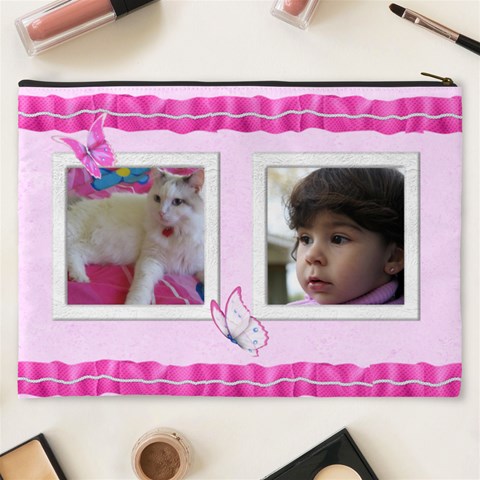 Pretty Pink Cosmetic Bag (xxxl) By Deborah Back