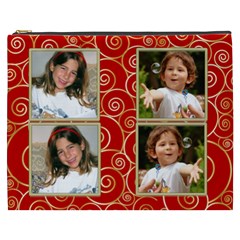Red and Gold Cosmetic Bag (XXXL) Red and Gold Cosmetic Bag (XXXL)