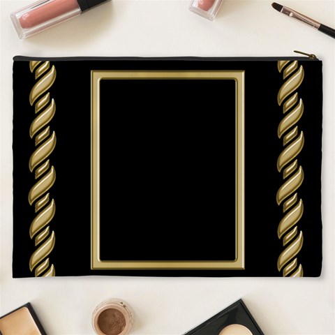 Black And Gold Cosmetic Bag (xxxl) By Deborah Back