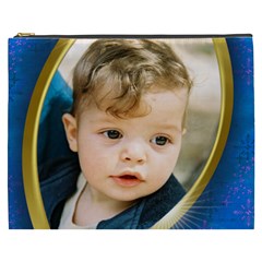 blue and Gold Cosmetic Bag (XXXL) blue and Gold Cosmetic Bag (XXXL)