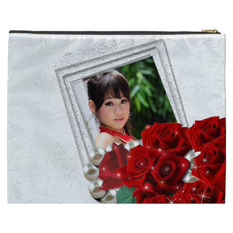 Framed With Roses Cosmetic Bag (xxxl) By Deborah Back