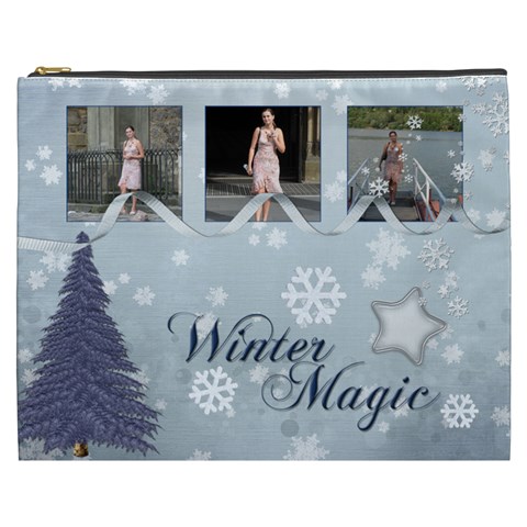 Simply Christmas Cosmetic Bag (xxxl)  By Picklestar Scraps Front