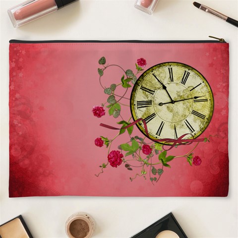 Shabby Rose Cosmetic Bag (xxxl)  By Picklestar Scraps Back