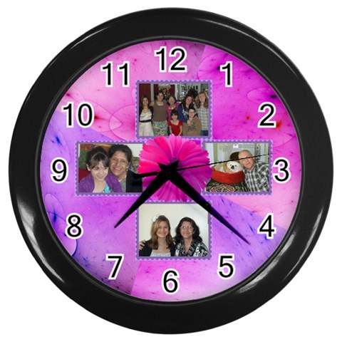 Pink Disco Wall Clock By Kim Blair Front
