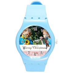 merry christmas - Round Plastic Sport Watch (M)