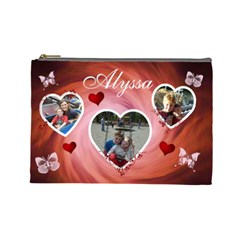 Cosmetic Bag (Large) - Hearts & Butterflies