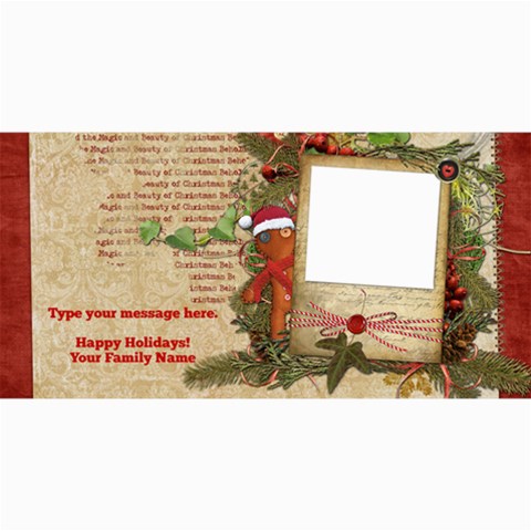 Christmas Gingerbread Photo Card By Denise Zavagno 8 x4  Photo Card - 7