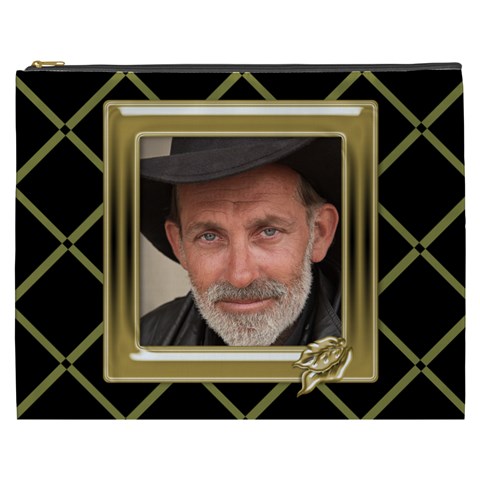 Black And Gold Cosmetic Bag Xxxl By Deborah Front