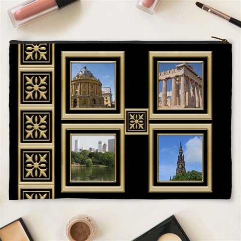 Black And Gold Cosmetic Bag Xxxl By Deborah Back