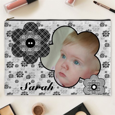 Black And White Selection Cosmetic Bag Xxxl By Deborah Front