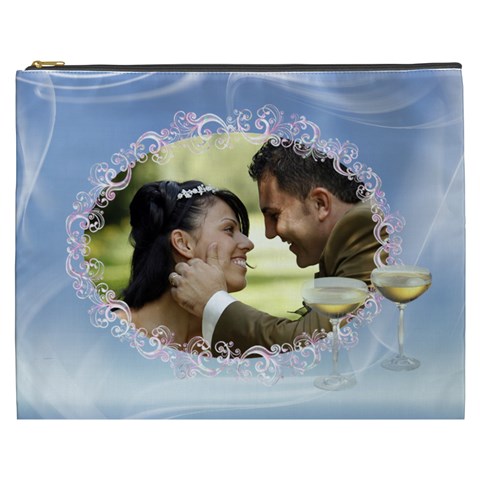Misty Blue Cosmetic Bag Xxxl By Deborah Front