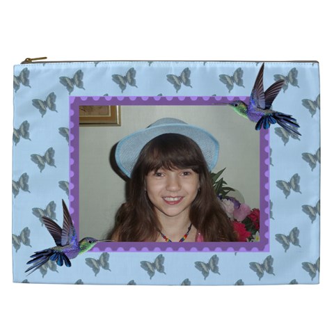 Butterflies And Humming Birds Cosmetic Bag (xxl) 2 Sides By Kim Blair Front