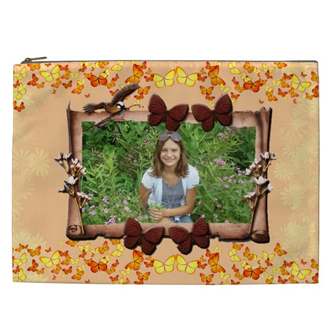 Butterfly Boarder Cosmetic Bag (xxxl) 2 Sides By Kim Blair Front