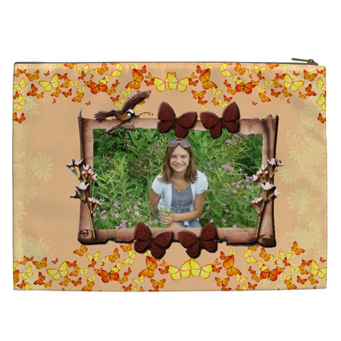 Butterfly Boarder Cosmetic Bag (xxxl) 2 Sides By Kim Blair Back