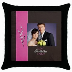 wedding - Throw Pillow Case (Black)