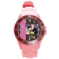 wedding - Round Plastic Sport Watch (L)