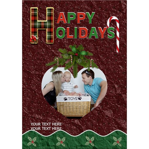 Happy Holidays 7x5 3d Card By Lil Inside