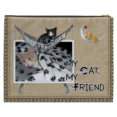Cat Xxxl Cosmetic Bag By Lil Back