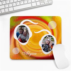 Large Mousepad - Red & Orange Swirl