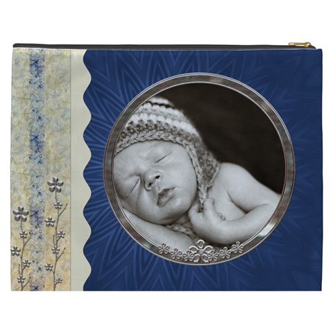 Pretty Blue Xxxl Cosmetic Bag By Lil Back