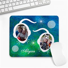 Large Mousepad - Blue & Green Swirls