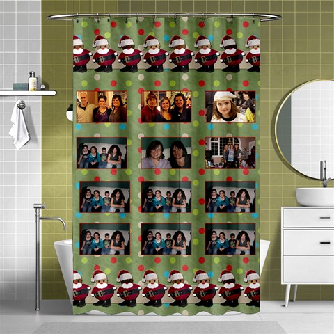 Santa Shower Curtain2 By Patricia W Curtain(48  X 72 ) - 42.18 x64.8  Curtain(48  X 72 )