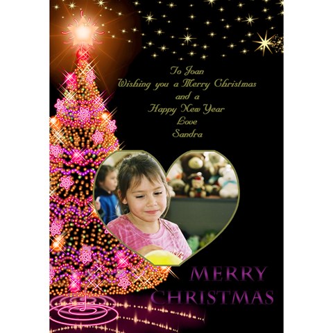 My Pink Merry Christmas 3d Card By Deborah Inside