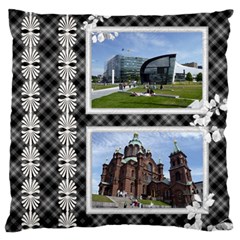 Black and White Large Cushion Case - Large Cushion Case (One Side)