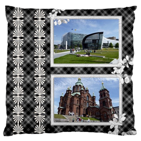 Black And White Large Cushion Case (2 Sided) By Deborah Back