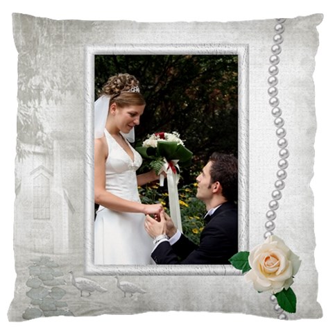 Our Wedding Large Cushion Case By Deborah Front