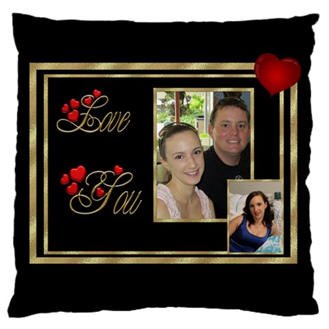 Love You Large Cushion Case (2 Sided) By Deborah Front