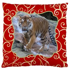 Red and Gold Large Cushion Case - Large Cushion Case (One Side)