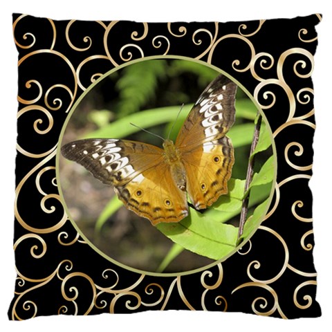 Black And Gold Large Cushion Case By Deborah Front