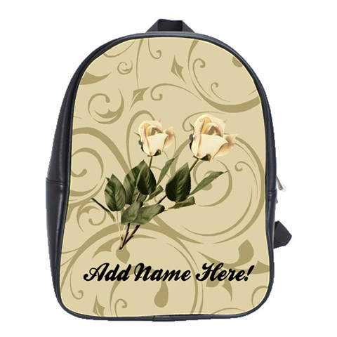 Cream Rose Personalized Backpack By Angela Front